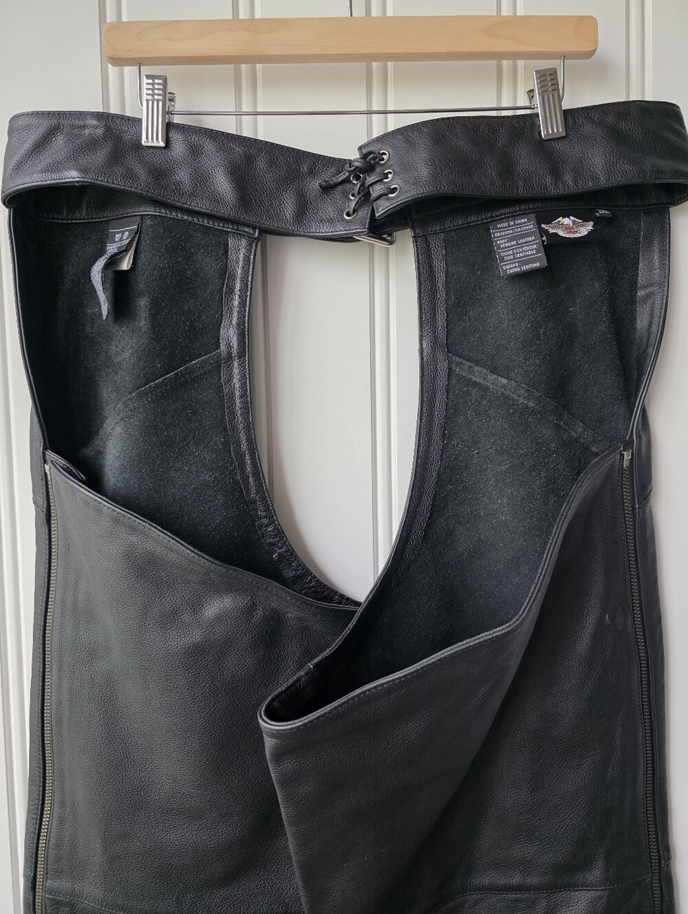 Harley Davidson Motorcycle Genuine Leather Biker Chaps Size 2XL - Picture 6 of 16